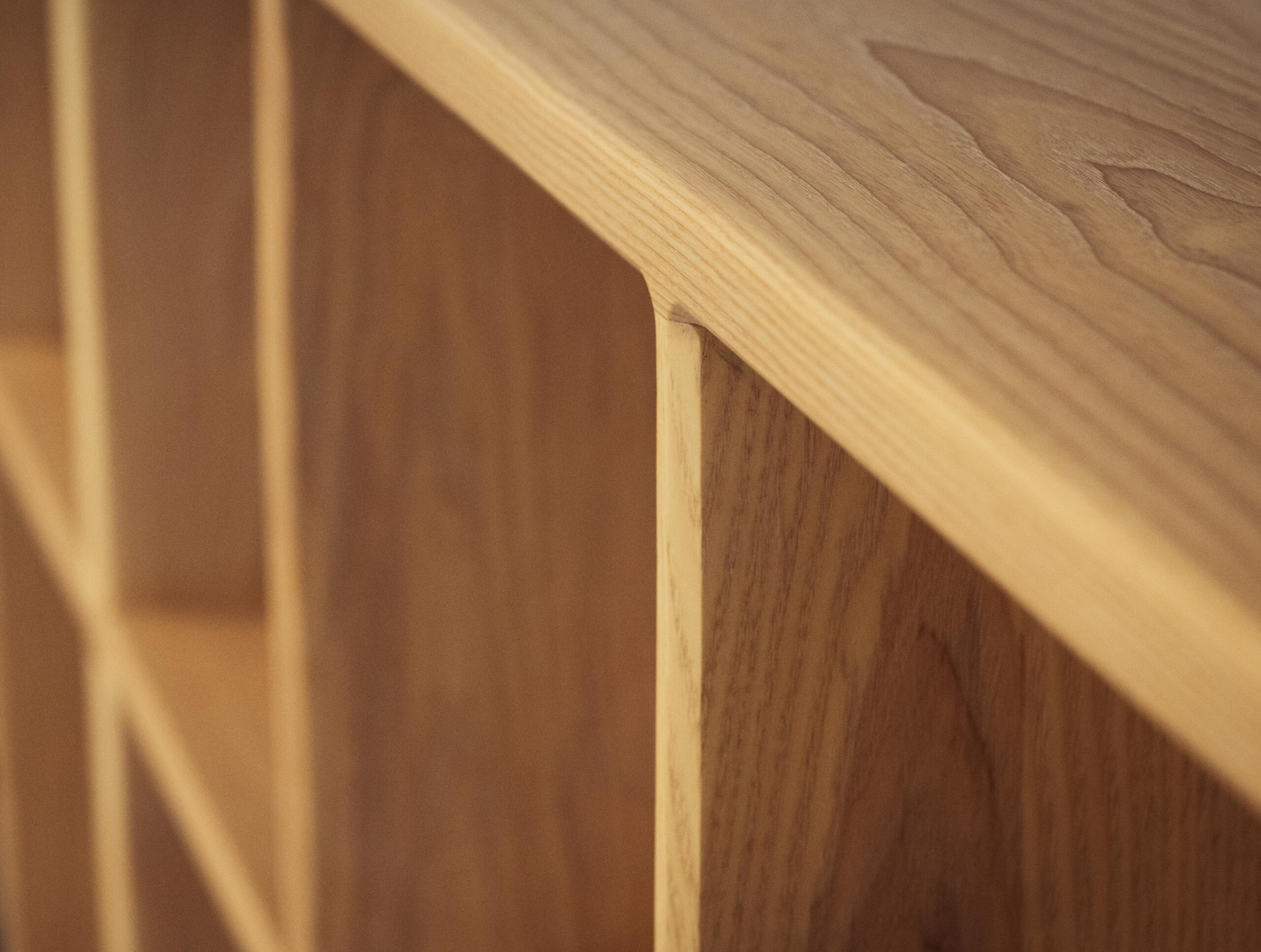 Detail of bespoke record cabinet.